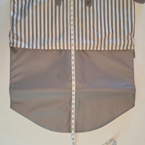 NWOT - Laundry Bag, Gray & White Striped, Handles, Zippered Closure - Picture 2 of 5